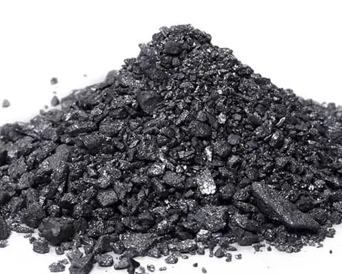Fine calcined petroleum coke powder in a pile
