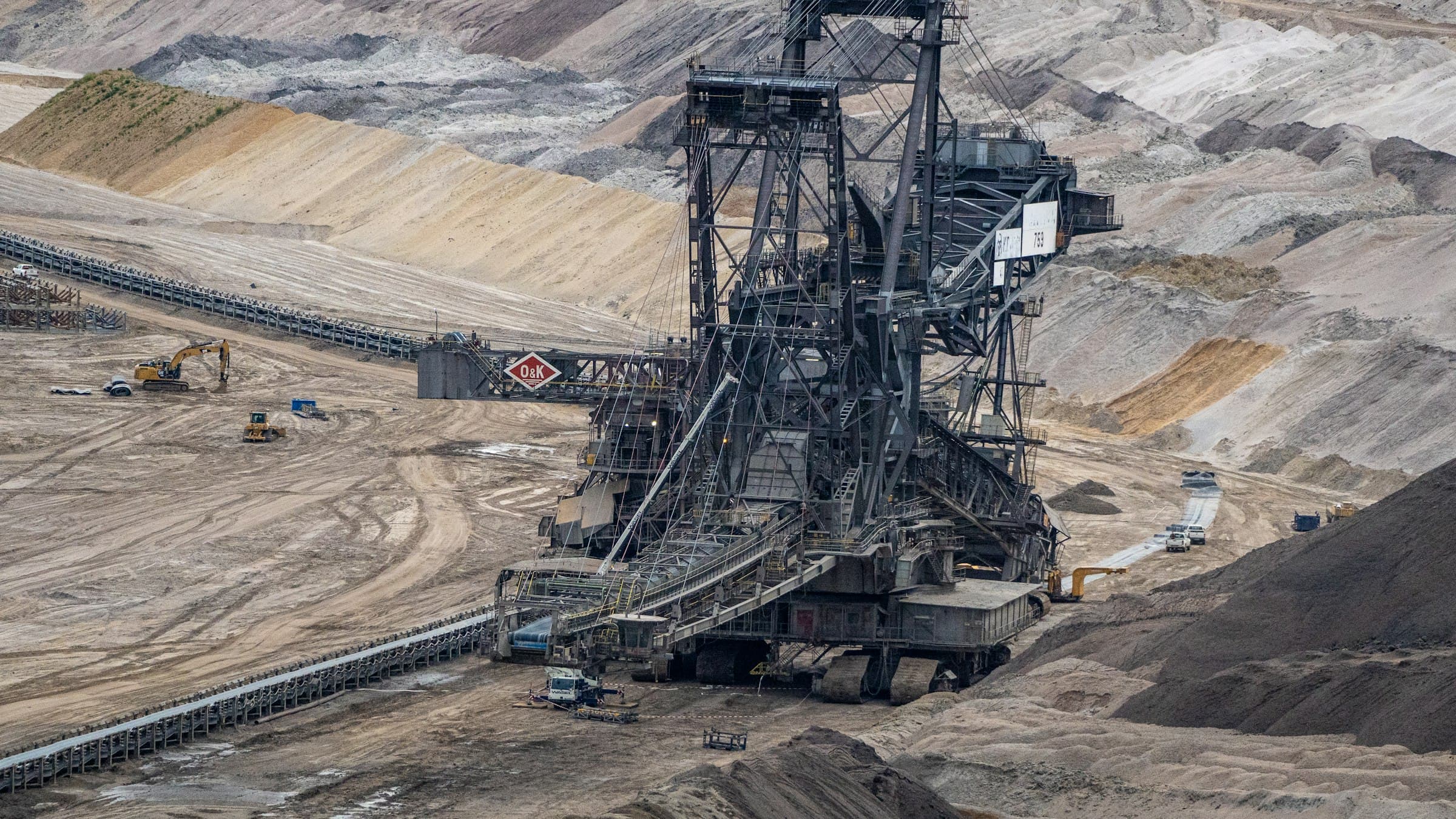 Heavy mineral sand stockpiled in bulk